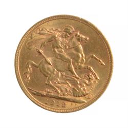 King George V 1912 gold full sovereign coin