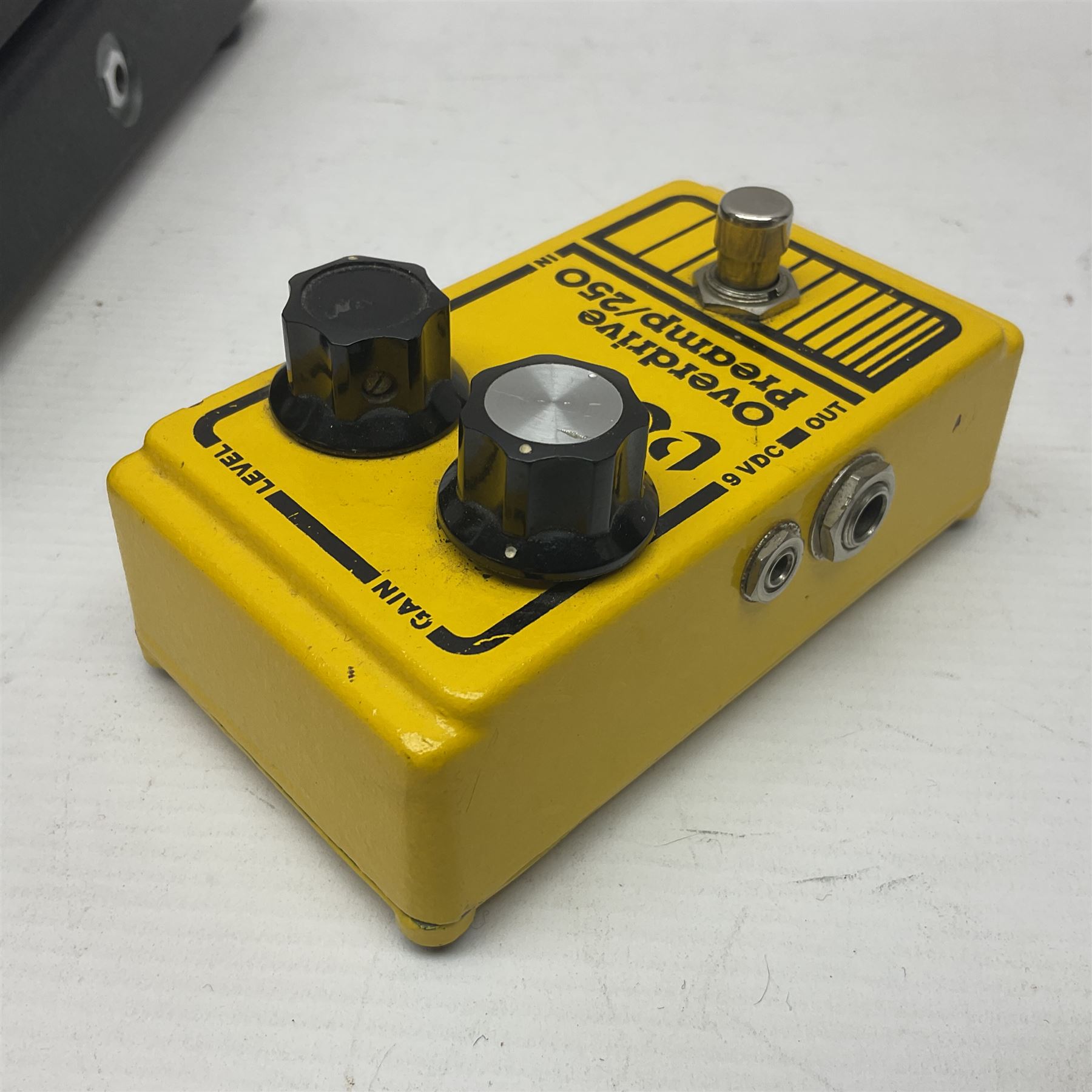 Three guitar pedals, to include Dunlop Crybaby Wah, Model GCB-95, Digitech Turbo Flange stereo flanger and a DOD Overdrive Preamp/250 