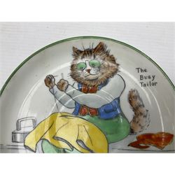 Paragon China Louis Wain 'The Busy Tailor'  hand painted saucer, from the Tinker Tailor series, D13.5cm