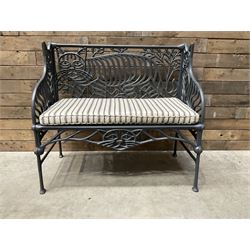 Richard Bawden (1936-2024); - Cat design painted cast iron garden bench