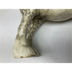 Beswick Shire horse in rocking horse grey no. 818, with printed mark beneath, H21cm