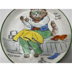 Paragon China Louis Wain 'The Busy Tailor'  hand painted saucer, from the Tinker Tailor series, D13.5cm