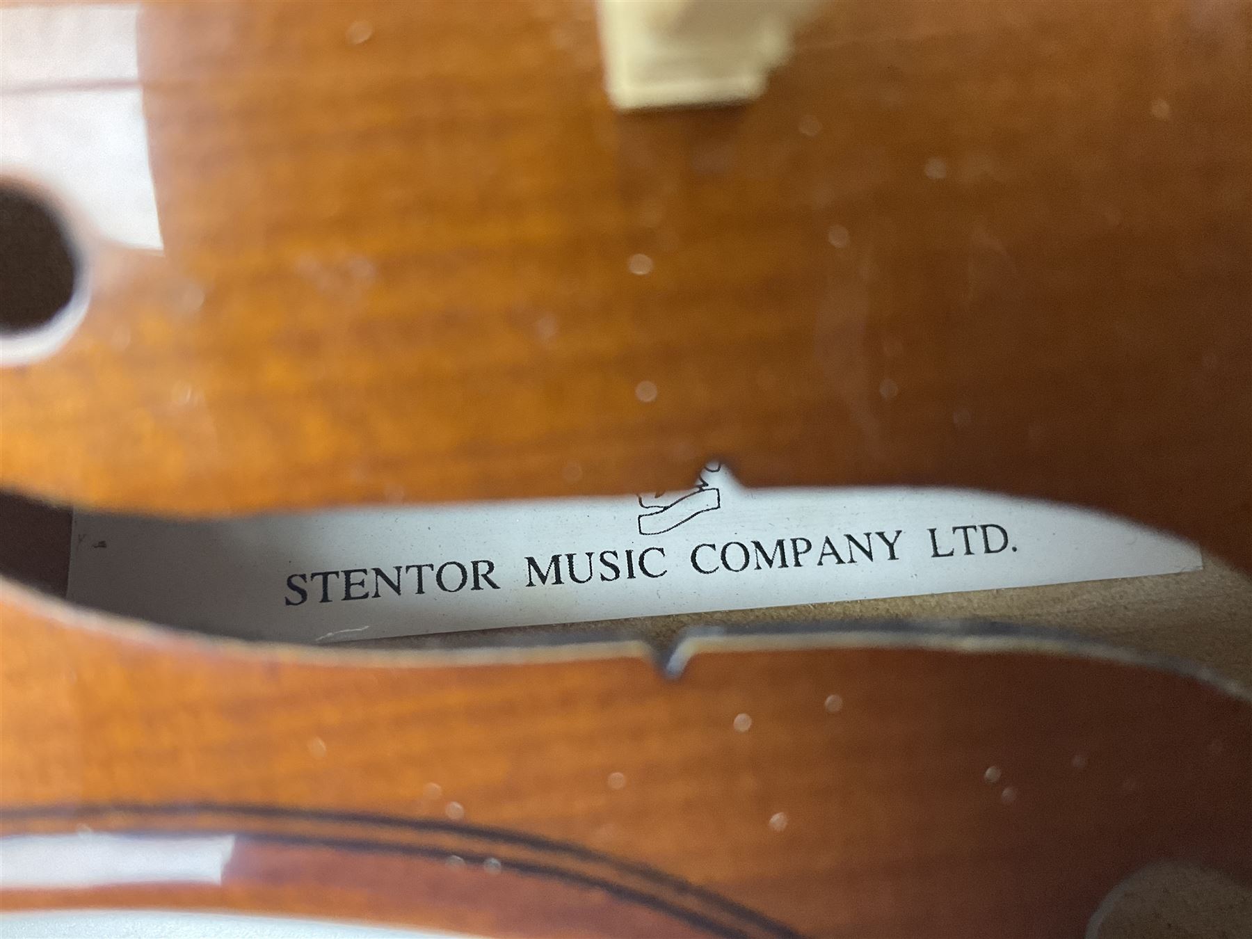 Three Stentor Student violins - three-quarter size with 33cm two-piece back; and two quarter size each with 28cm two-piece back; each in carrying case with bow (3)