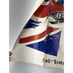 An original promotional poster for Sex Pistols - Anarchy In The UK, H72cm L97cm.