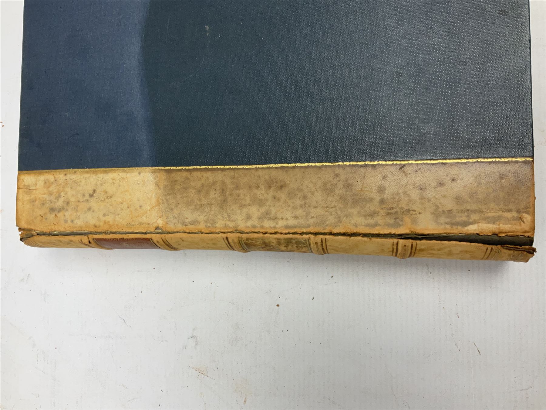 The Library Shakspeare Illustrated by Sir John Gilbert, George Cruikshank and R. Dudley with laid-in colour plates, three volumes, uniformly bound in half leather with a.e.g.