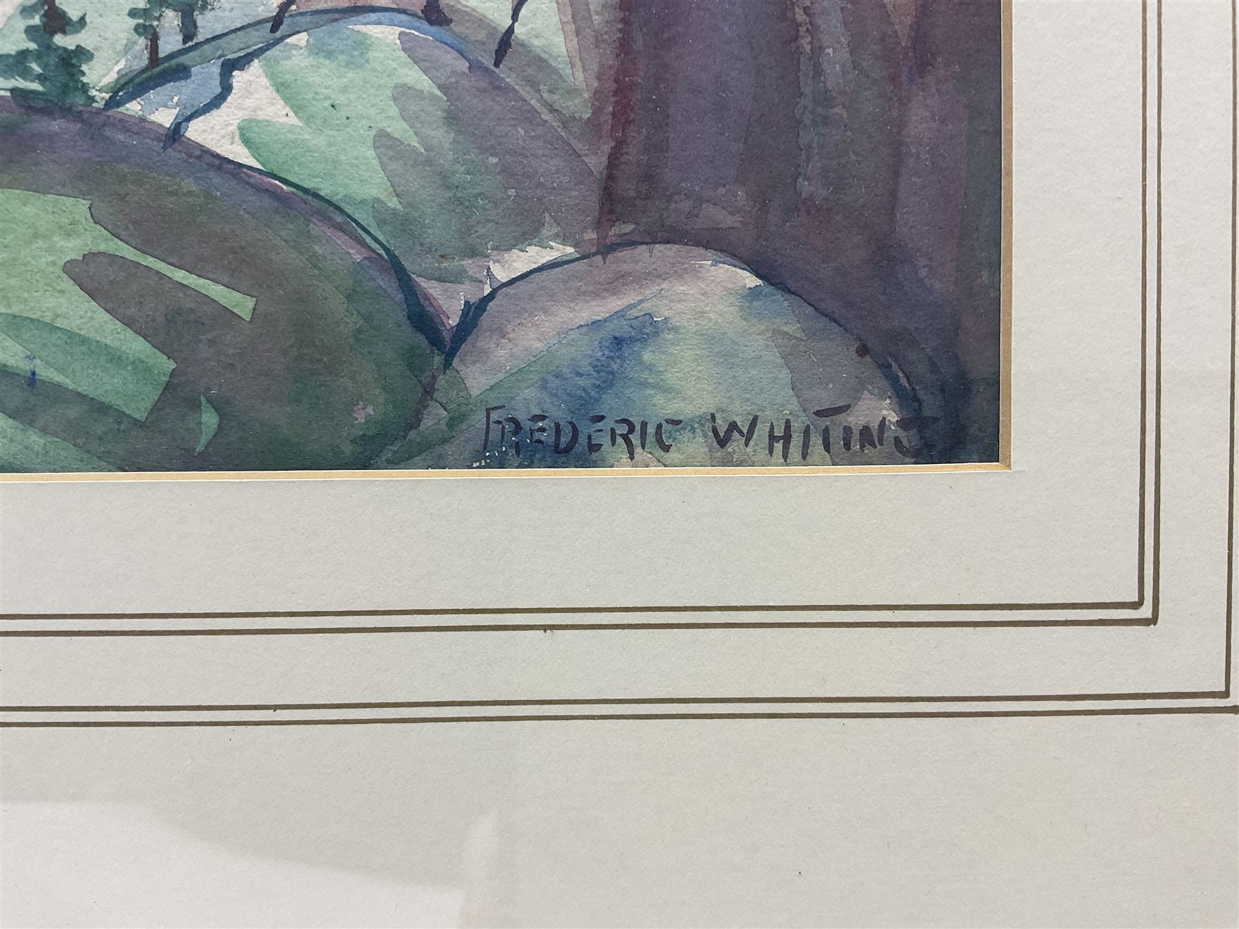 Frederic Whiting (British 1874-1962): Herding Goats in the Mountains, watercolour signed 31cm x 49cm