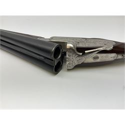 Gunmark Silver Sabel De Luxe 12-bore side by side double barrel side lock ejector sporting gun, 68.5cm barrels with 2.75cm chambers and matt bluing, walnut stock with chequered grip and fore-end and thumb safety, serial nos.12509 & 100.085, L111.5cm overall SHOTGUN CERTIFICATE REQUIRED