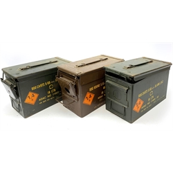 Large quantity of 16-bore shotgun cartridges, boxed and loose, contained in three portable metal ammunition boxes SHOTGUN CERTIFICATE REQUIRED