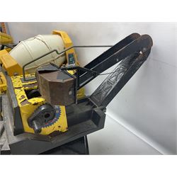 Tonka - five large scale pressed steel vehicles comprising Cement Mixer, Mighty Mobile Crane, Jeep and two Dumper Trucks (5)