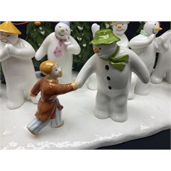 Coalport Characters The Snowman; The Snowman's Party, modeled as the party scene from the snowman, limited edition 316 of 500, with certificate and original box, H16cm L47cm   