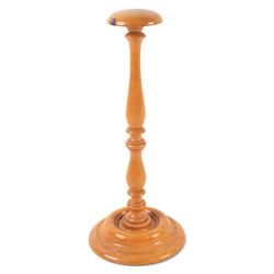 19th Century turned wig stand, H30cm