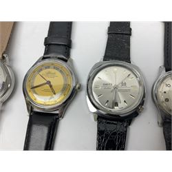 Two automatic wristwatches including Mido Multifort and Eterna and five manual wind wristwatches including Omnia De Luxe, Services Daventry, Germinal, Atlantic Varldsmastarur and Exacto (7)