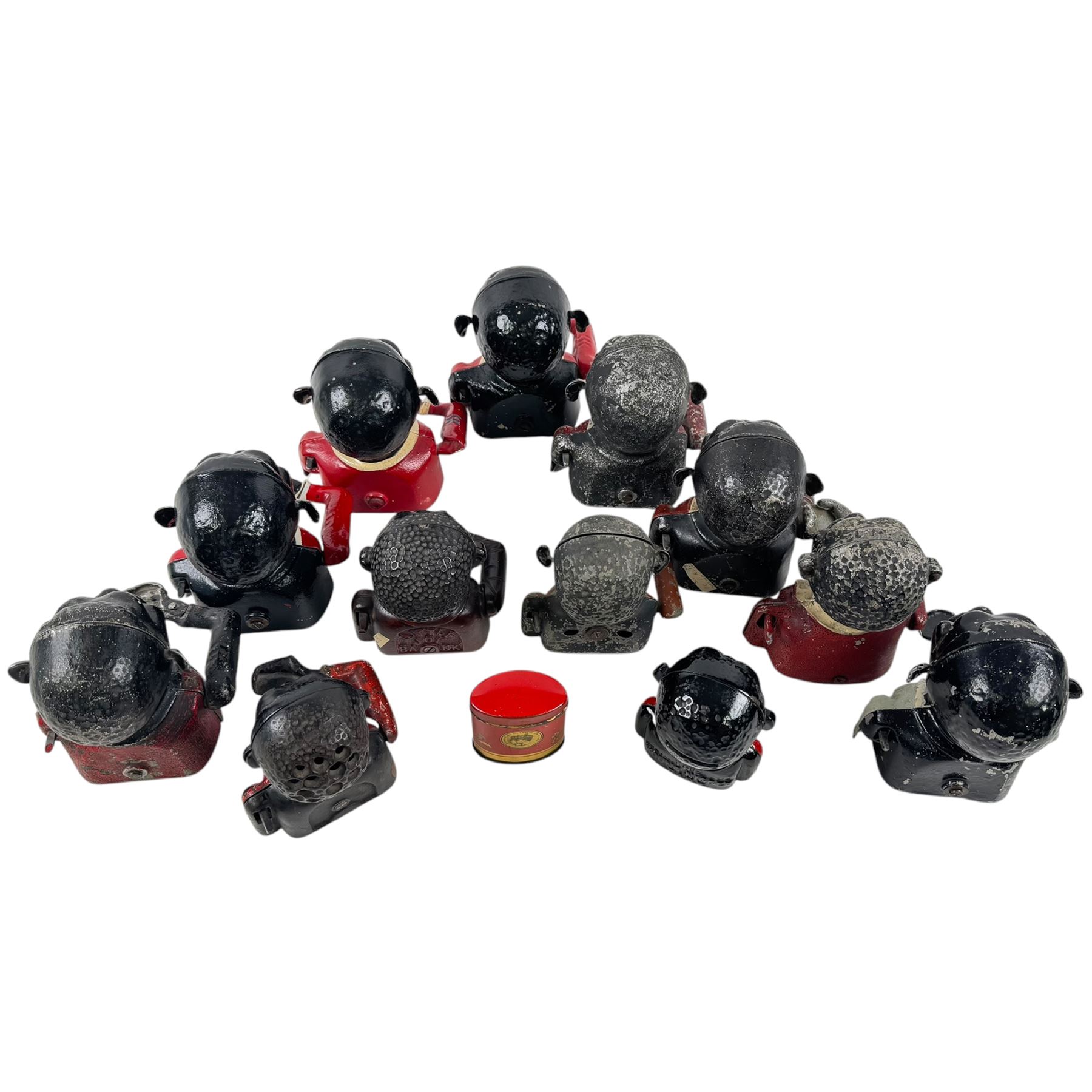 Collection of cast iron Jolly money boxes 