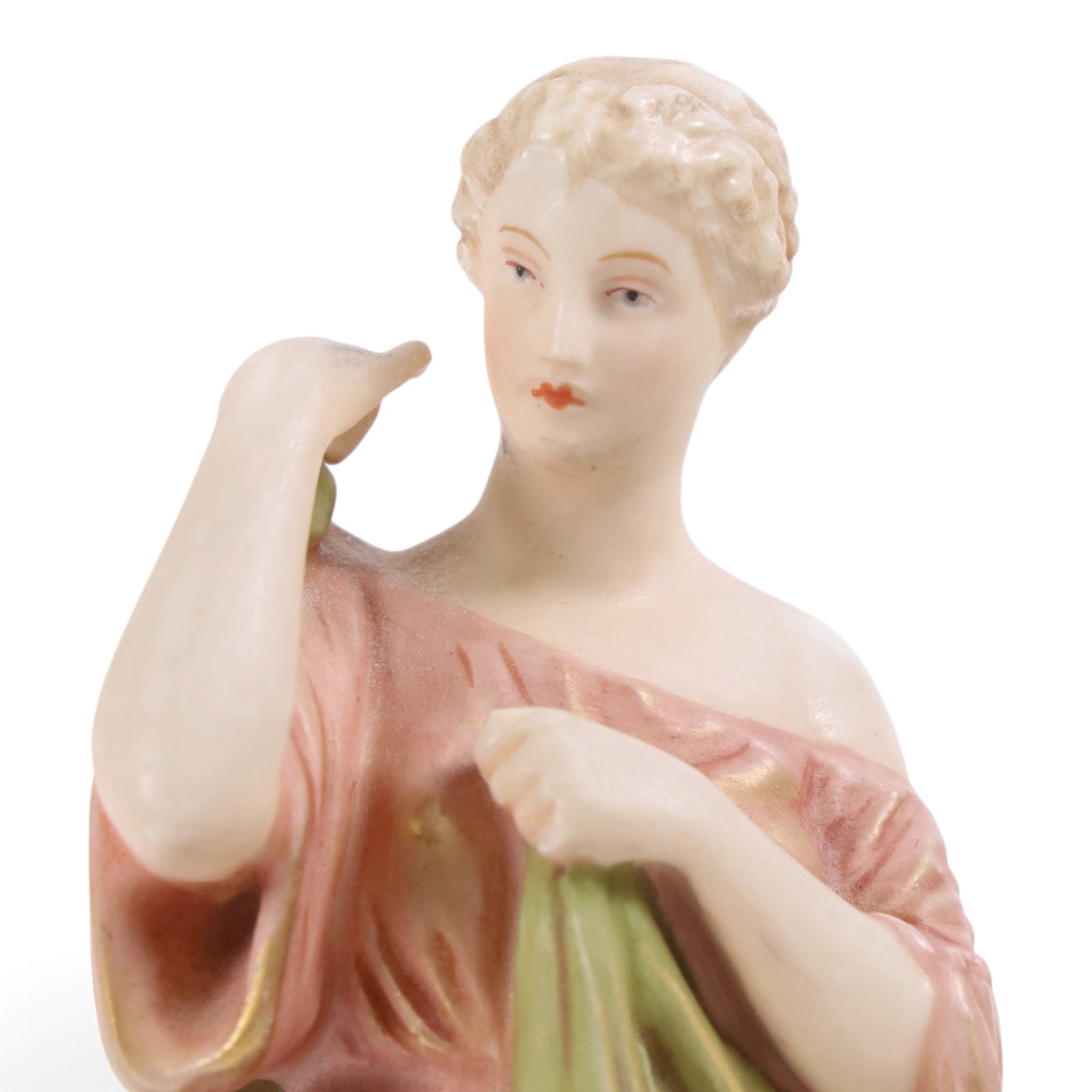 Three Royal Dux figures, Fruit Picker, no. 2082, Lady with Dove, no 2132 and Lady with Shawl no 2133, H23cm