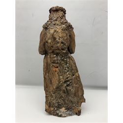Religious terracotta sculpture, depicting Jesus with his crown of thorns, H54cm 