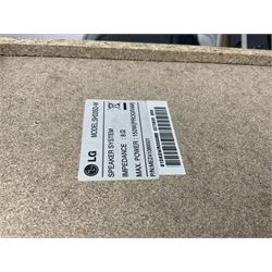 Singer 66 sewing machine in wooden case, together with an LG DVD player with speakers, two portable DVD players, etc 