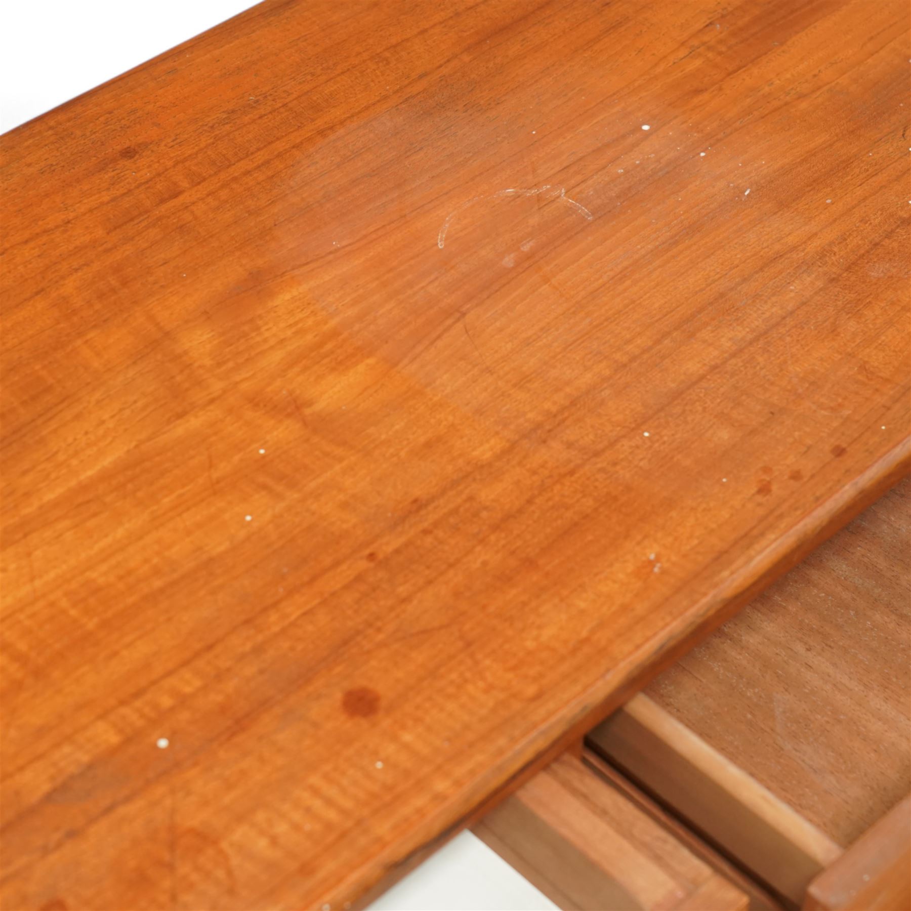 Austinsuite - mid-20th century teak dressing table or desk, fitted with seven drawers