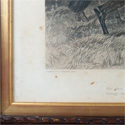 John Frederick Herring Senior (British 1795-1865): 'Fox Hunting - The Meet, The Find, The Run, The Kill',  set of four elephant folio aquatints by J. Harris, from Fores's National Sports, housed in ornate carved frames, aquatints 63cm x 114cm, overall size 88cm x 140cm (4)