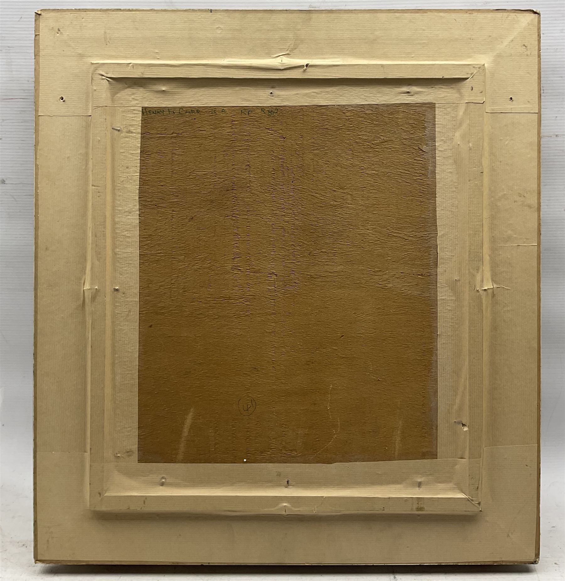 Henry Marvell Carr (British 1894-1970): Still Life of Flowers in Blue and White Vase, oil on canvas signed and dated '46, 39.5cm x 34.5cm 