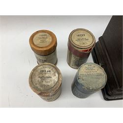 Edison Gem wind up phonograph, serial number 255655, with horn and eight cylinders, H21cm