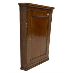 19th century oak corner cupboard and a Victorian pine blanket box, hinged lid (2)