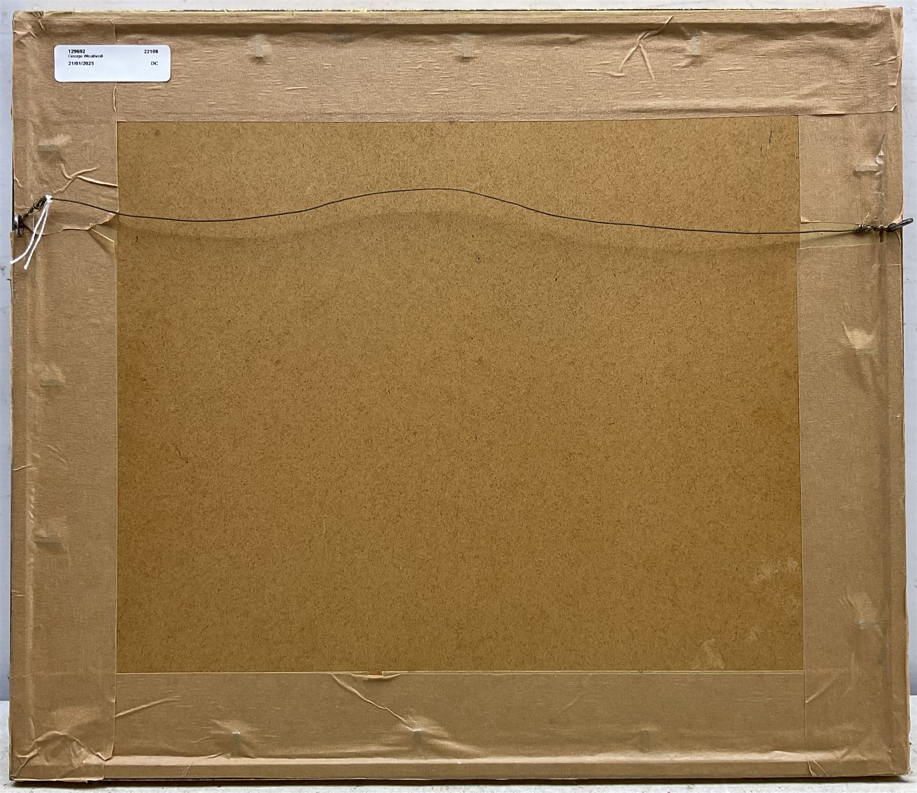 George Weatherill (British 1810-1890): Coble on Penny Steel looking towards Cowbar Nab - Staithes, watercolour unsigned 10.5cm x 17cm