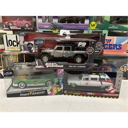 Corgi etc - seventeen TV/Film related die-cast models including Lock Stock & Two Smoking Barrels, The New Avengers, The Green Hornet, Fast & Furious, The Avengers, Starsky & Hutch, Knight Rider, Dads Army, Transformers, Power Rangers, Ghostbusters etc; all boxed (17)