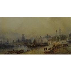  Paul Marny (French/British 1829-1914): Bordeaux France, watercolour signed 38cm x 68cm  