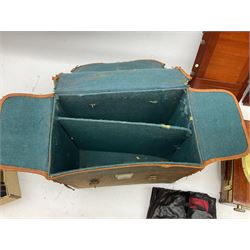 Thornton Pickard folding plate camera in mahogany and lacquered brass, no.529946 and no.529947, field model with canvas wrapped box, three mahogany photographic plates, 'Busch's Portrait Aplanat No4 Foc.14inc' lens and a wooden tripod