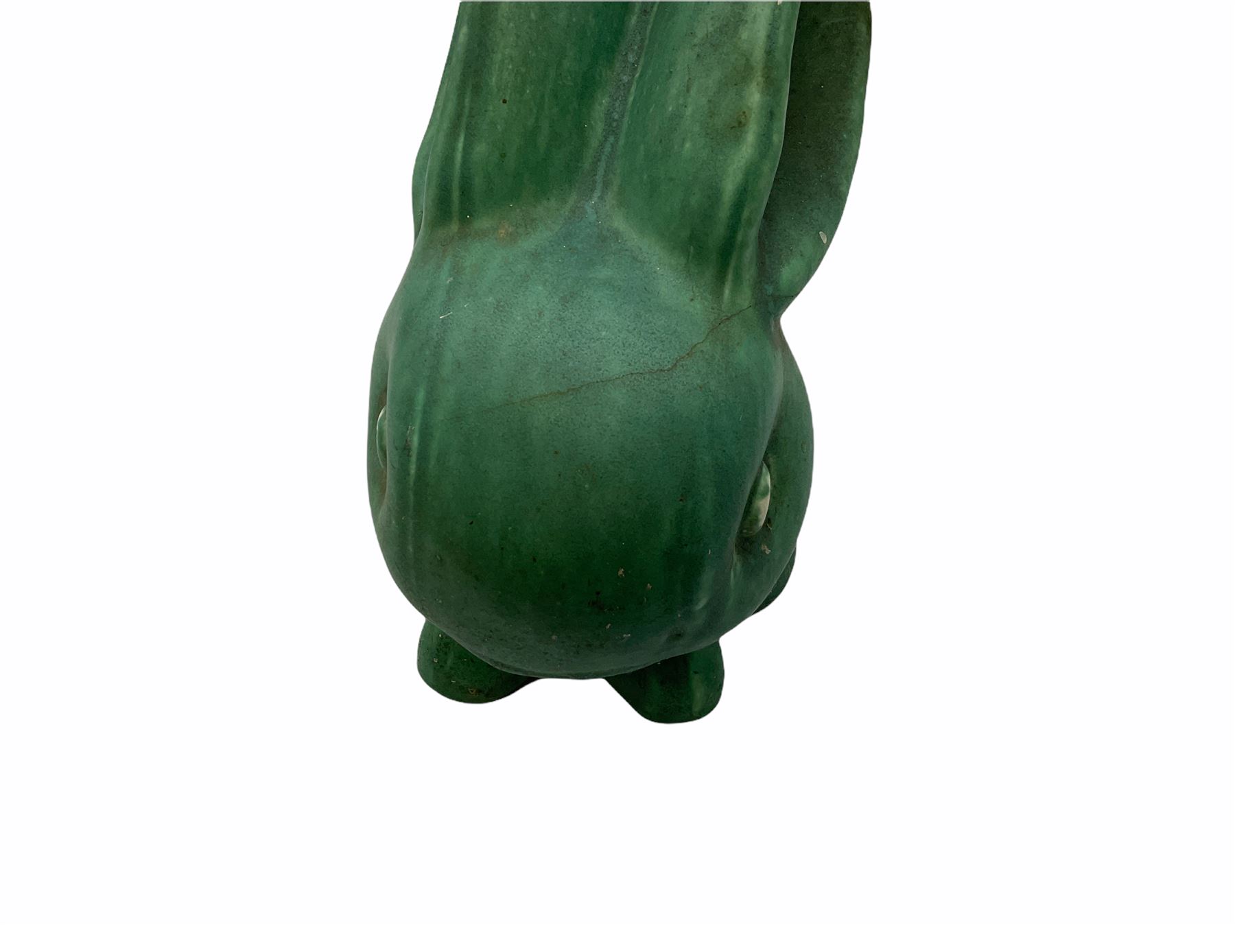 Large Bourne Denby green rabbit, with printed mark beneath, H26cm