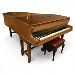 John Broadwood & Sons-20th century mahogany boudoir grand piano serial No 53529 (1920),  w...