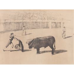 After Frederick Halpern (Austrian/Australian 1909-?): La Tauromaquia or Bullfighting, set of three etchings signed in pencil, 19cm x 24cm (3)