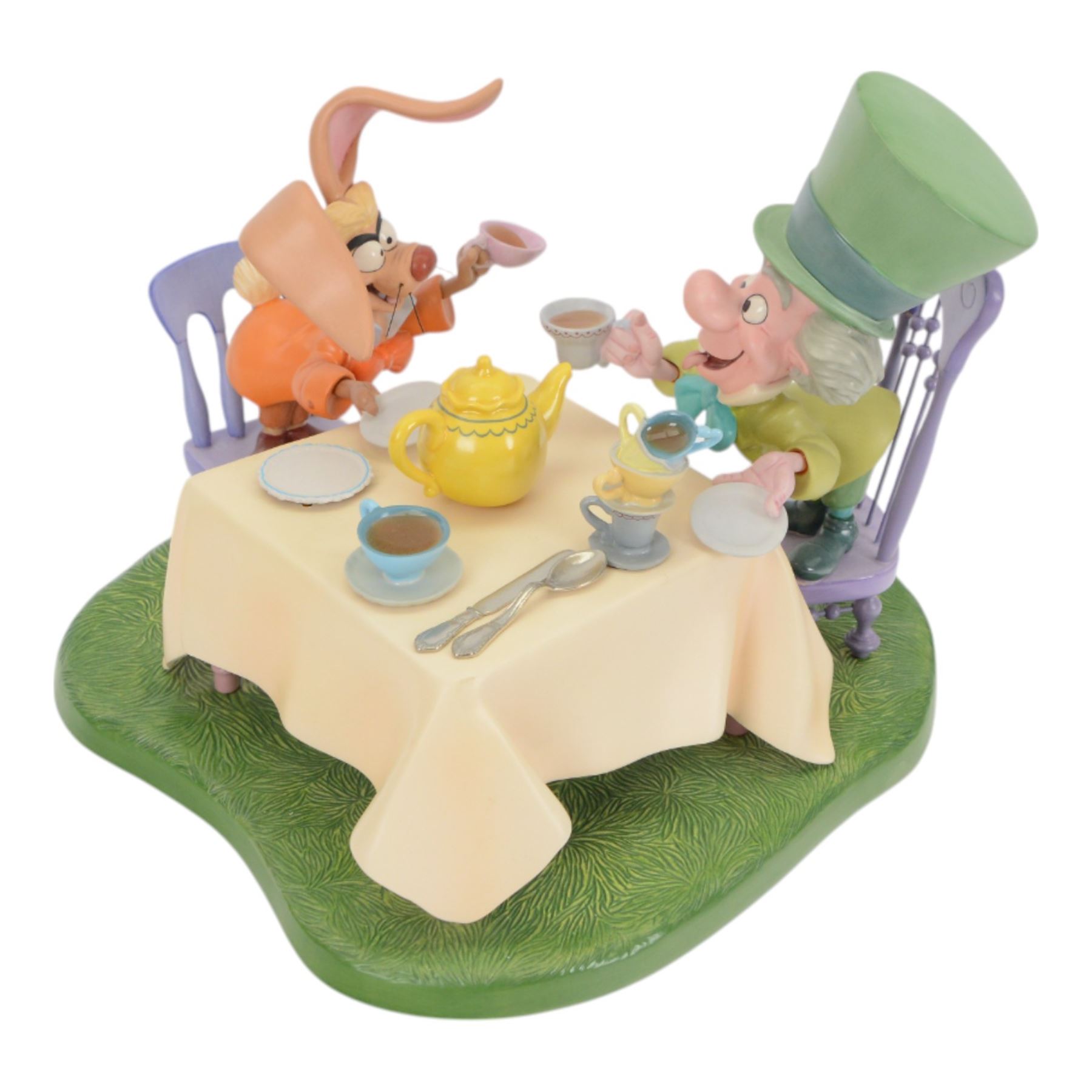 Disney Classics Collection Alice in Wonderland figures, comprising Let the Game Begin and A Very Merry Unbirthday, both boxed with certificates of authenticity