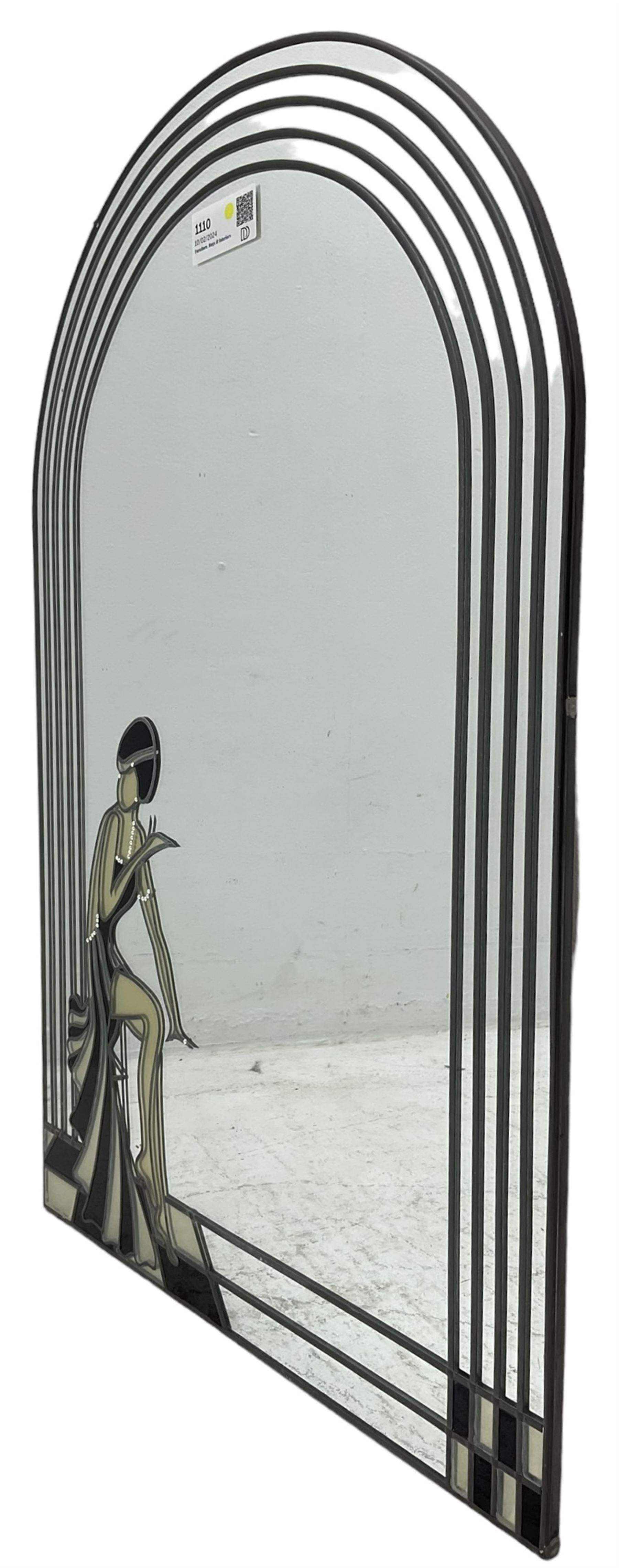 Contemporary Art Deco style stained glass mirror