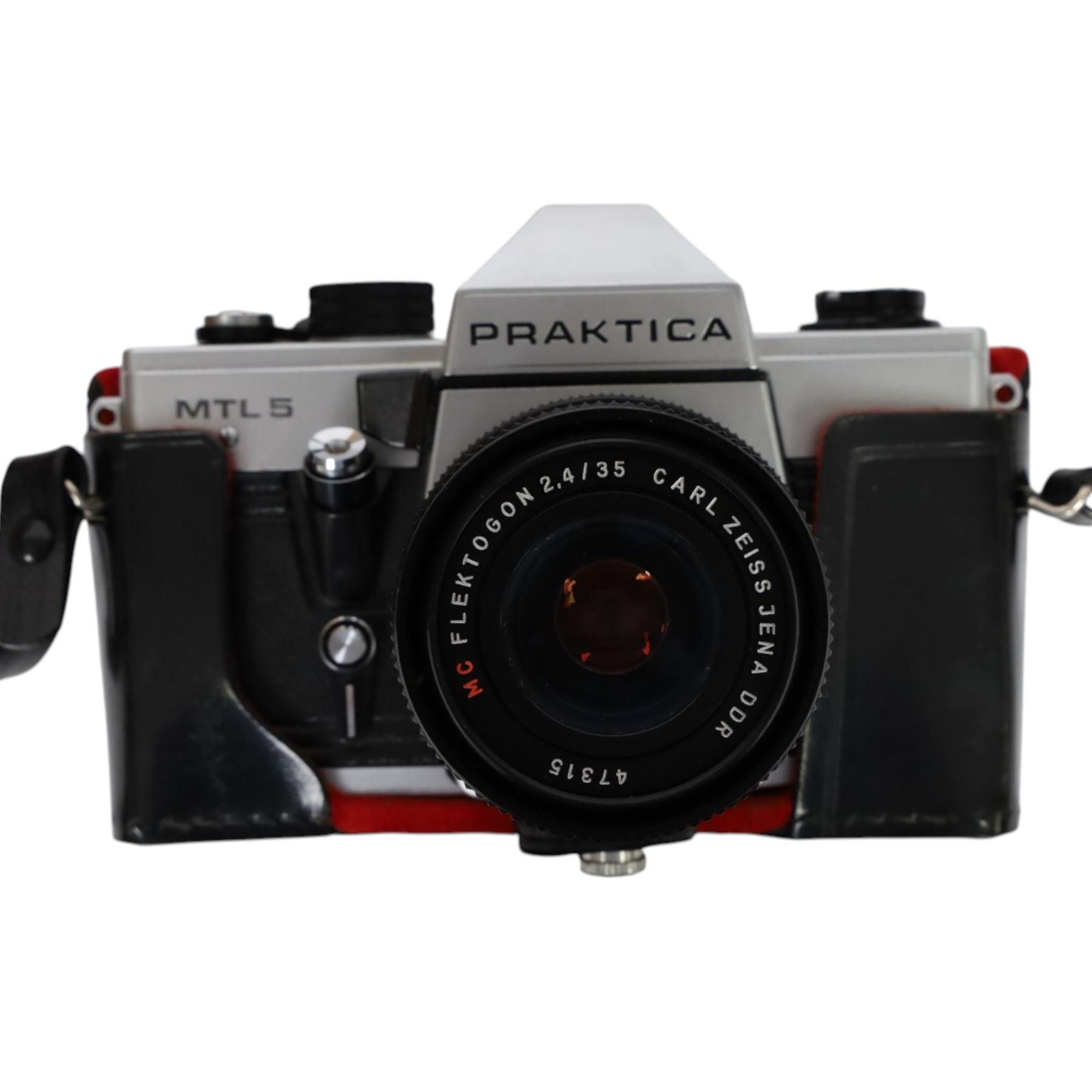 Three 35mm film SLR cameras, comprising Canon EOS 50E camera body with a Canon Ultrasonic EF 28-80mm 1:3.5-5.6 lens, together with a Canon EOS 600 camera body with a Sigma UC 28-70mm 1:3.5-4.5 lens and a Praktica MTL5 with a Carl Zeiss Jena DDR MC Flektogon 2.4/35 lens