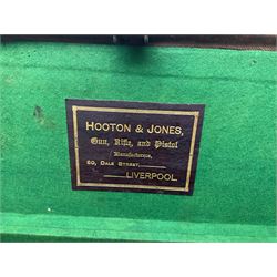 Leather fitted shotgun case L81cm, and a canvas fitted shotgun case with Hooton & Jones label, L83cm (2)
