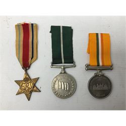 QEII General Service Medal awarded to 23504634 CFN. R.G. Beech REME; Pakistan Independence Medal awarded to Nadir Khan F.C.330; India Independence 50th anniversary medal; and a quantity of WW2 and later medals including Territorial Efficiency Medal awarded to 6196646 Gnr. J.G. Oatway R.A. (13)