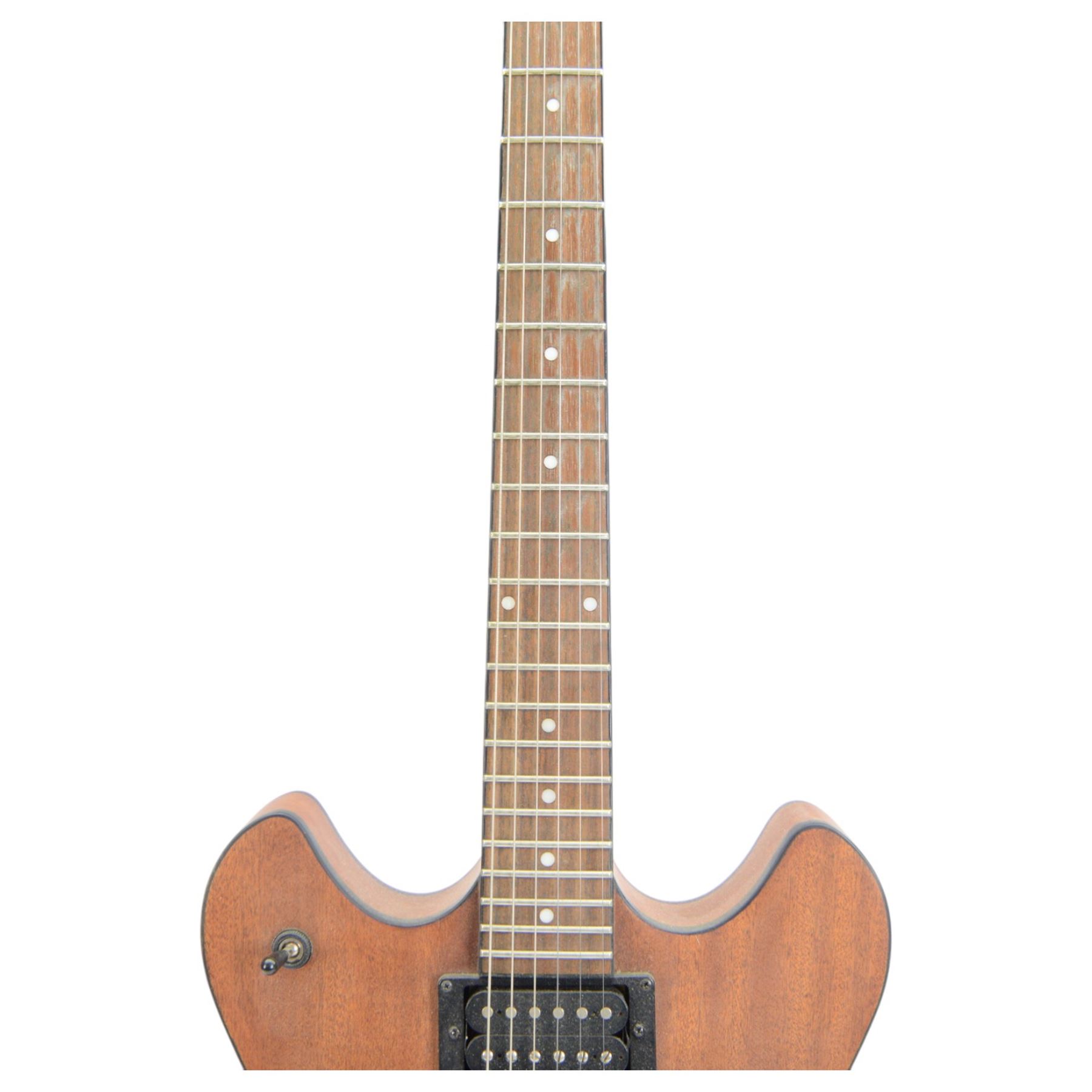 Washburn HB-32DM hollow body electric guitar, in distressed matte finish, serial no. SI070500032, contained within a Washburn soft carry case, guitar length L106cm