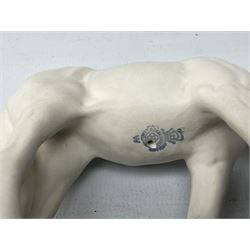 Collection of Beswick horses, including grey horse no.701, palomino foal no 836, grey stocky jogging mare no.855 etc, together two Royal Doulton horses, (8)