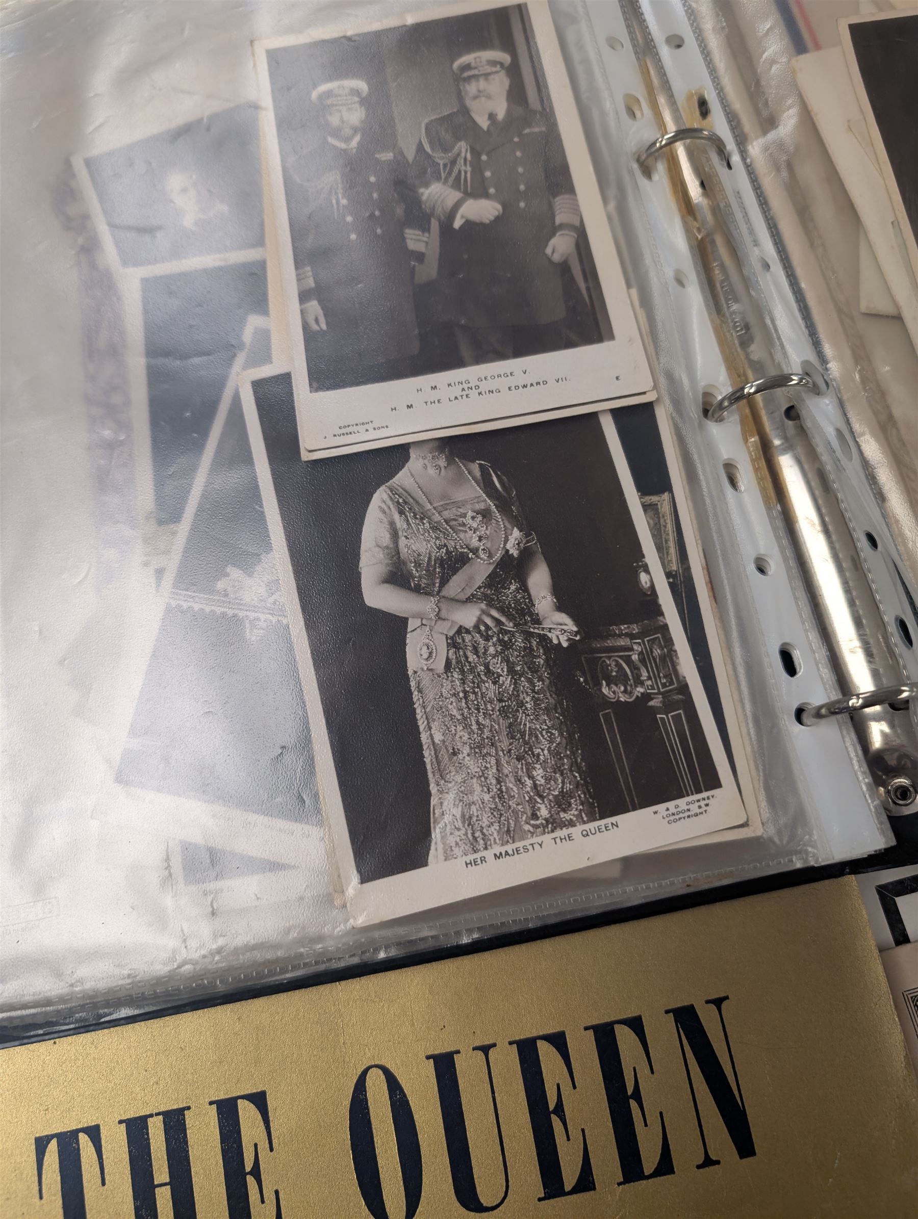 Collection of mostly Royal ephemera and commemorative memorabilia, including souvenir programmes, Royal Pedigrees, postcards, and newspaper reprints, etc, contained within a folder