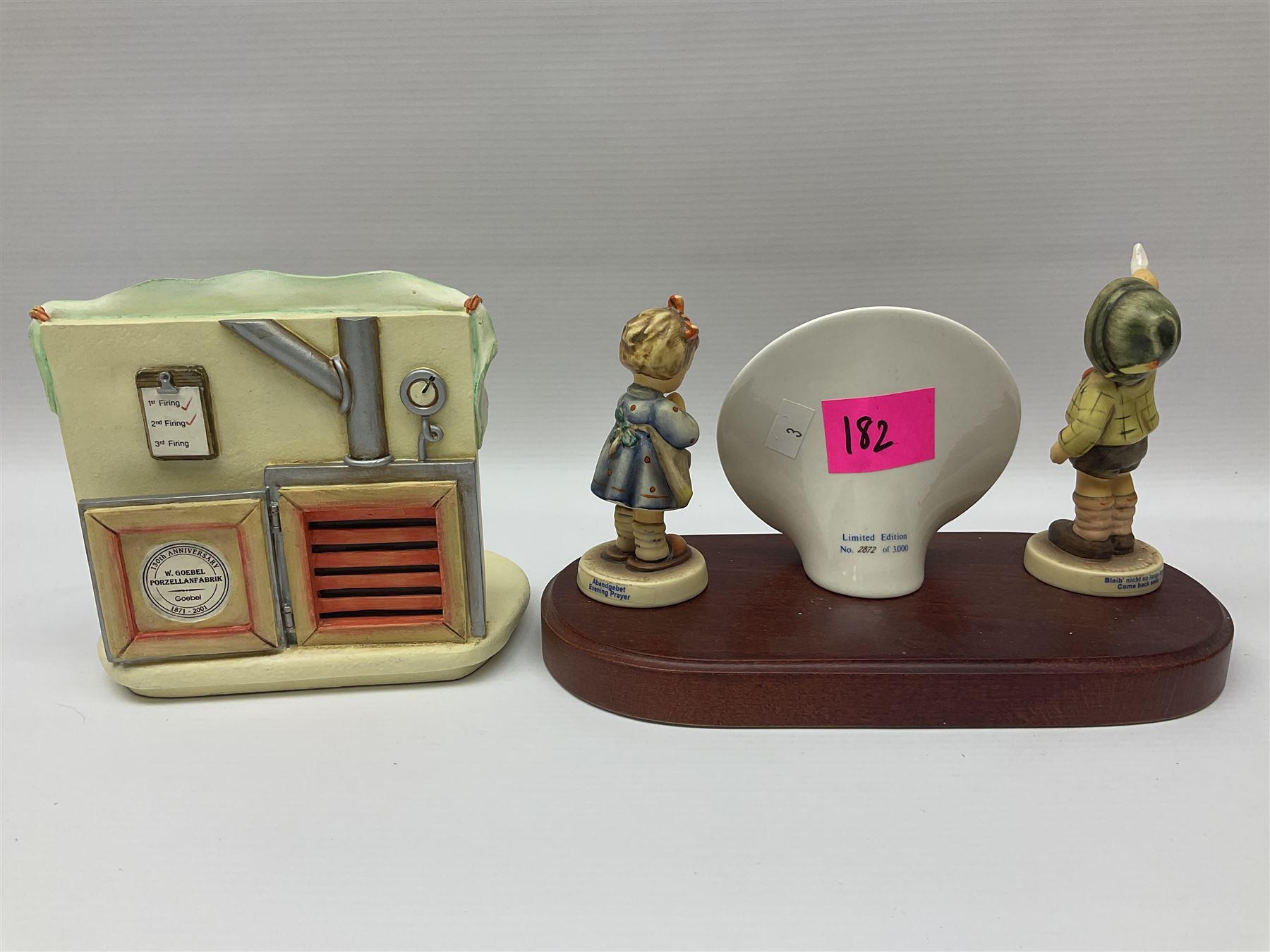Thirty Hummel figures by Goebel, to include Saluting the Peacekeepers of Operation Joint Endeavor, on wooden plinth, Call to Glory, Celebrate with Song and Soldier Boy