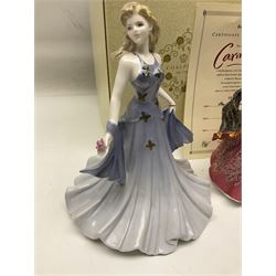 Two Coalport Ladies of Fashion figures, Shirley and Lorraine, both with original box, together with Royal Doulton figure, Carman from Opera Heroins Collection, with certificate of authenticity 