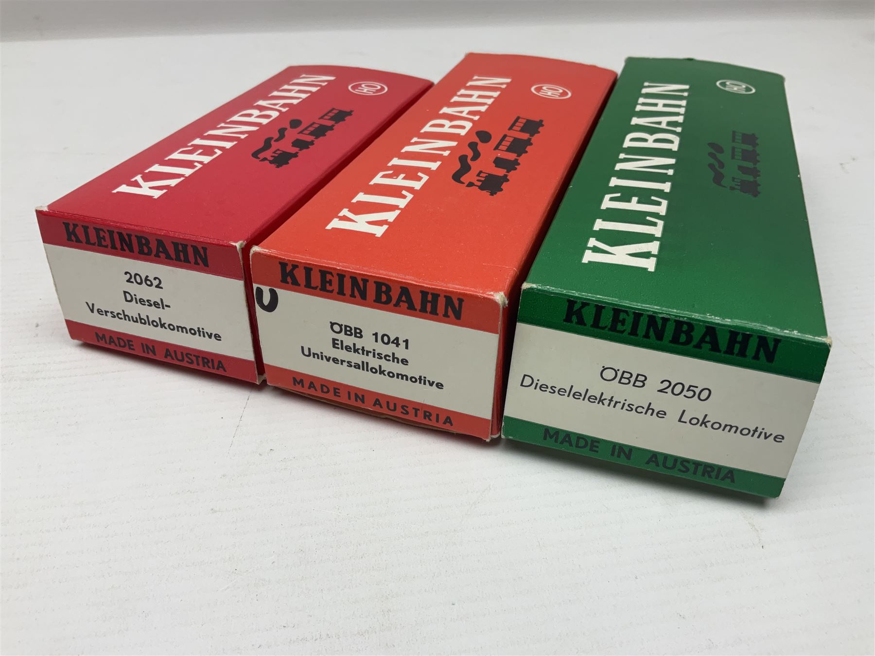 Kleinbahn HO gauge - three locomotives 2062 Diesel-Verschublokomotive; OBB 1041 Elektrische Universallokomotive; all  boxed (3)