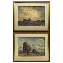 David A Baxter (British exh.1901-1926): Autumn Ploughing and Summer Pastures, pair watercolours signed 28cm x 38cm (2)
