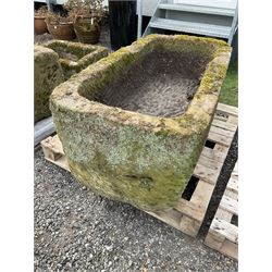 19th century rectangular deep stone trough - THIS LOT IS TO BE COLLECTED BY APPOINTMENT FROM DUGGLEBY STORAGE, GREAT HILL, EASTFIELD, SCARBOROUGH, YO11 3TX