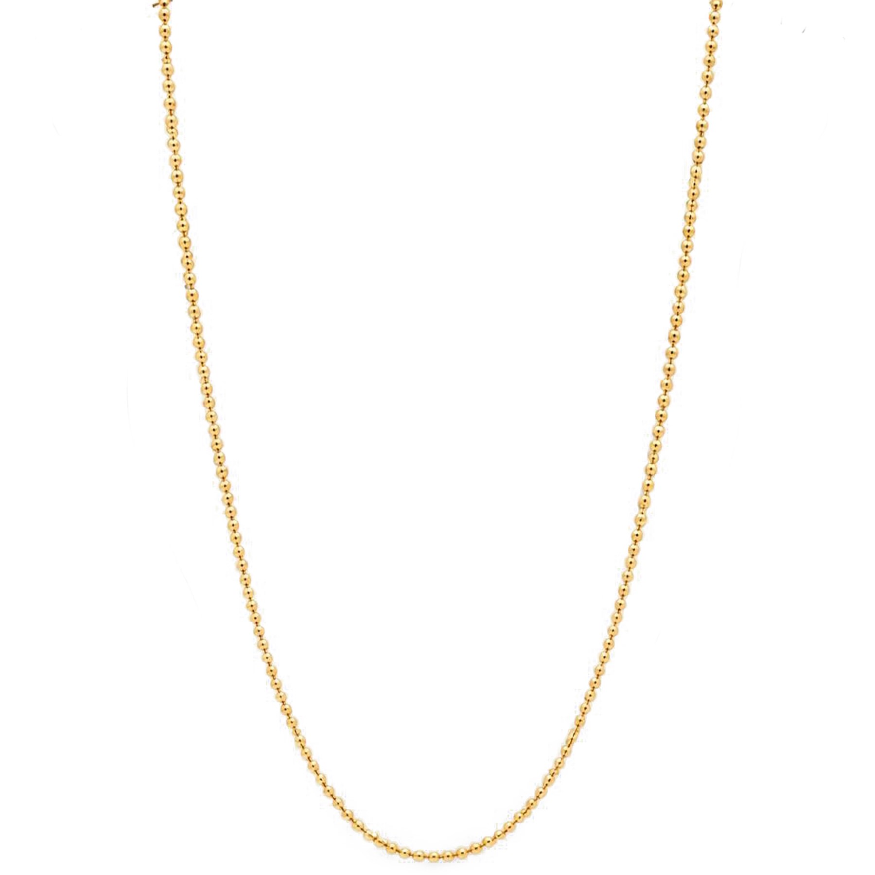 Tiffany & Co. 18ct gold fine bead link chain necklace, London 2014, boxed