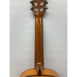 2019 A. Burguet Valencia hand made Flamenco guitar model IF-001 with spruce top and cypress wood back and sides; bears maker's label, L98cm; in original Burguet fitted hard carrying case
