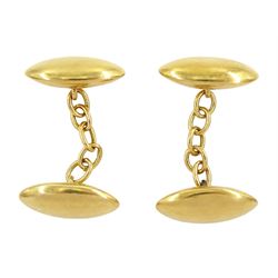 Pair of Victorian 18ct gold oval link cufflinks, stamped