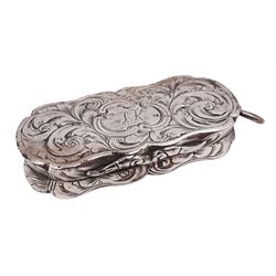 Victorian silver vinaigrette, of oval fo