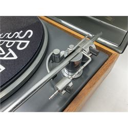 Goldring Lenco GL 75 Stereo Transcription turntable, in a teak case, H15cm, W54cm 